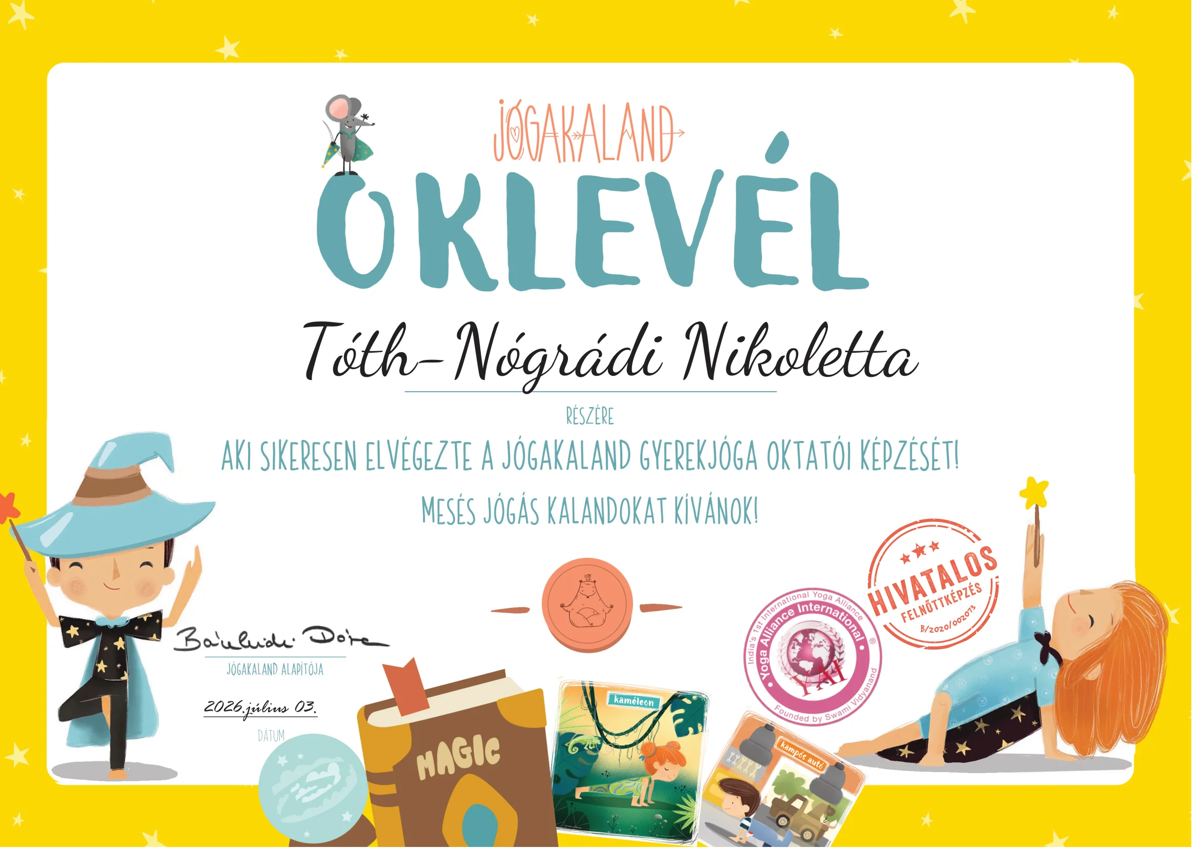 Tóth-Nógrádi Nikoletta - Okleveles Gyermekjóga Oktató